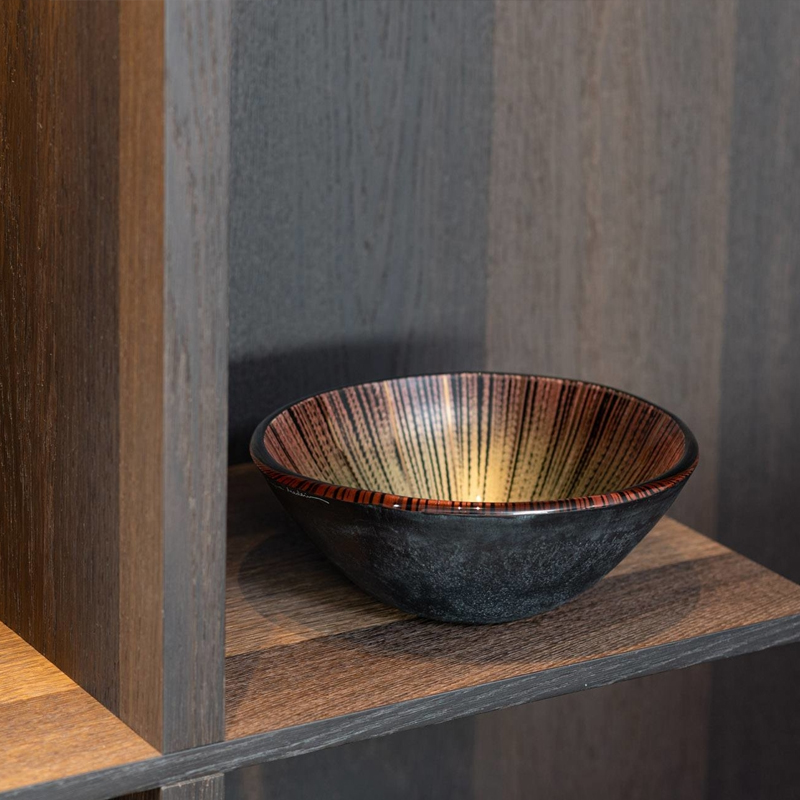 Bowl riscado oxidos azul bronze 藝術圓碗