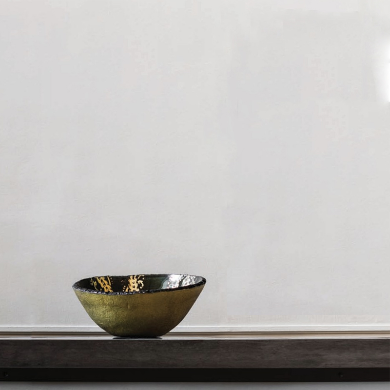 Bowl riscado oxidos azul bronze 藝術圓碗